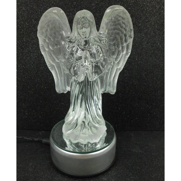 The Glass Gallery Crystal Collection Glass Angel with Light Up Base 7.5 Inch - Picture 3 of 4
